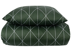 Cotton satin bedding - Graphic Harlequin Green - By Night bedding set