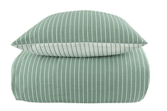 Bedding - Seersucker bedding - 100% cotton crepe - Reversible with green stripes