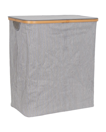 Laundry basket - 60x54x33 cm - Grey and white laundry basket with compartments
