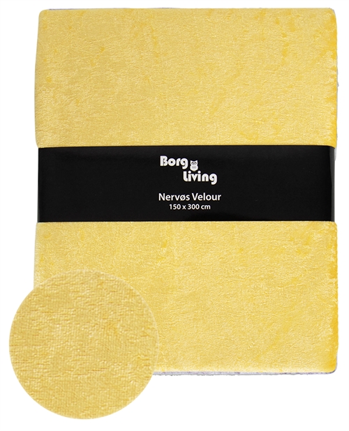 Velour tablecloth - 9 metres - Yellow - Crushed velvet - Pack of 9 metres