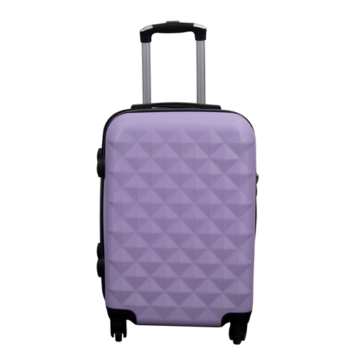 Hand luggage suitcase - Hard-shell lightweight suitcase - Small size - Diamond purple