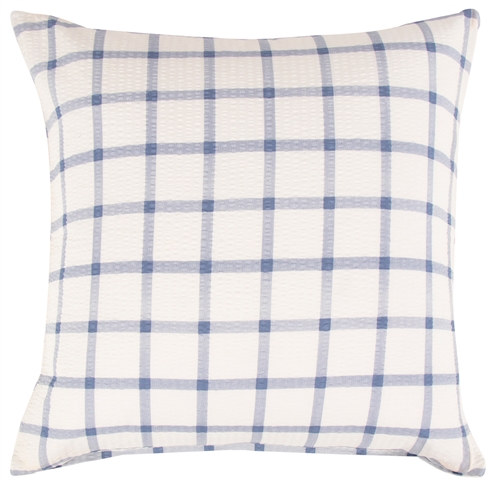 Pillowcase 60x63 cm - Seersucker - Check blue pillowcase in crepe   - By Night pillowcase