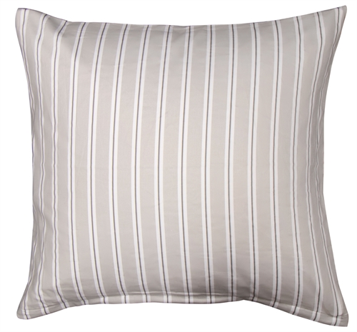 Pillowcase 60x63 cm - 100% Soft cotton satin - Stripe grey - From By Night