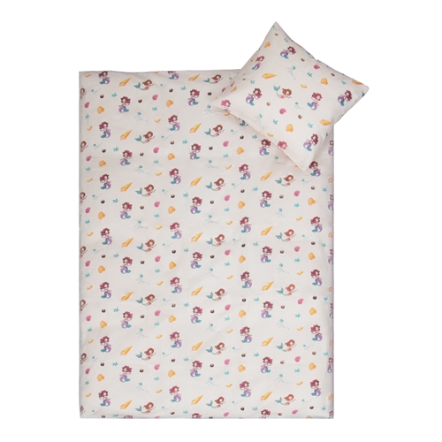 Junior bedding 100x140 cm - White bedding set with mermaids - 100% soft cotton bed linen