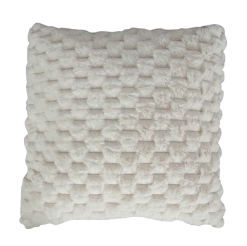 Decorative cushion - 45x45 cm - White - Faux fur sofa cushion - Exclusive waffle texture - Nordstrand Home