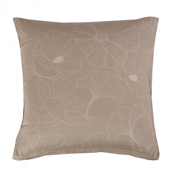 Pillowcase 60x63 cm - Reversible design in 100% cotton satin - Big Flower sand - From By Night