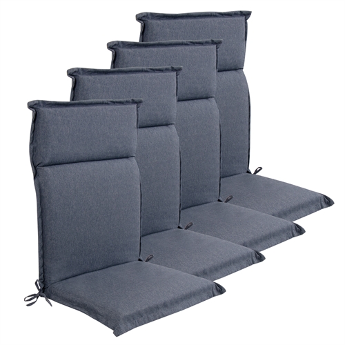 Luxury PLUS garden cushions for position chair 4 pcs. - Thick foam core 7 cm - Dark blue garden cushions for garden chair with extra high comfort & UV-resistant cover - Nordstrand Home cushions