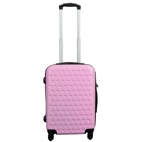 Cabin suitcase Pink with hearts - Hard-shell suitcase - Shockproof polypropylene