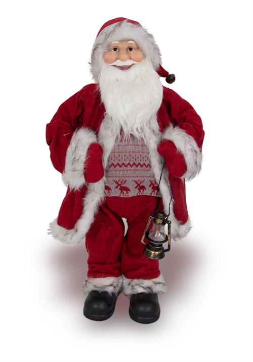 60 cm high Santa Claus - With lantern and bell - Delightful Christmas decorations for your home