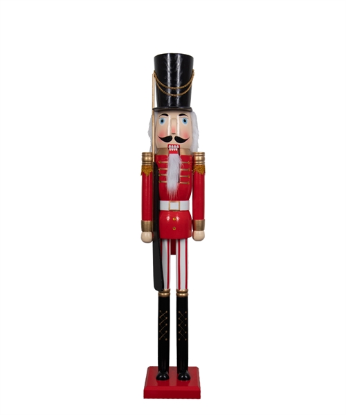 Large nutcracker - 120 cm - Nutcracker figure in wood with rifle - Christmas decorations for the home