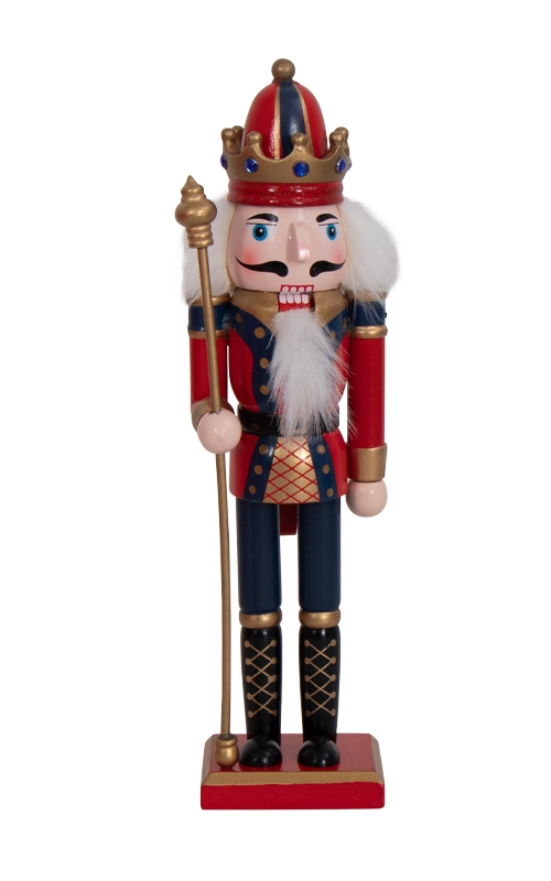 Nutcracker - 30 cm - With scepter in hand - Nutcracker figure as Christmas decorations