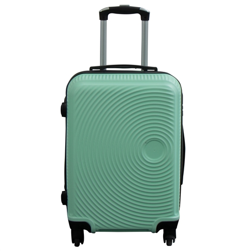 Hand luggage suitcase - Hard-shell lightweight suitcase - Cabin trolley - Pastel green circles