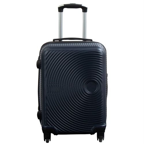 Hand luggage suitcase - Hard-shell lightweight suitcase - Cabin trolley - Dark blue circles