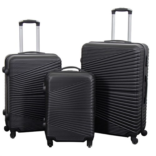Luggage set - 3 pcs. - Hard-shell travel suitcases - Nordic black - Lightweight suitcases