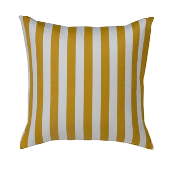 Pillowcase 60x63 cm - Soft cotton satin - Nordic Stripe - Yellow and white