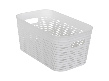 Storage basket - White plastic basket - 28x17x13 cm - Small practical basket for storage