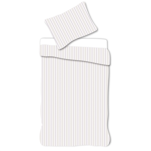 Junior bedding 100x140 cm - White bedding set with purple stripes - 100% soft cotton bed linen