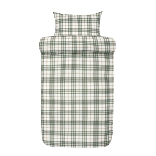 Flannel bedding 140x200 cm - Green checked bedding set - 100% cotton flannel - Lukas Høie of Scandinavia bed linen