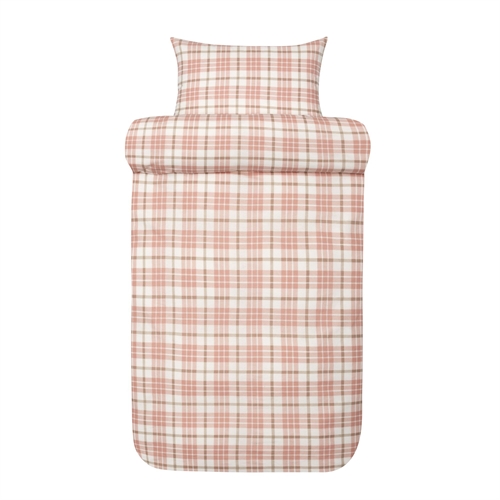 Flannel bedding 140x200 cm - Light pink checkered bedding set - 100% cotton flannel - Lukas Høie of Scandinavia bed linen