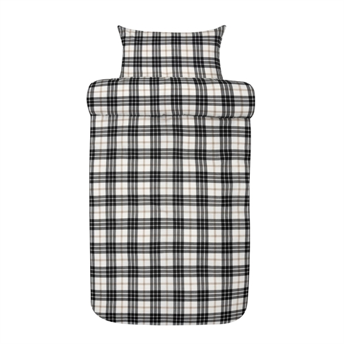Flannel bedding 140x200 cm - Black checkered bedding set - 100% cotton flannel - Lukas Høie of Scandinavia bed linen