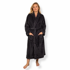 Bathrobe - Soft fleece - Dark grey