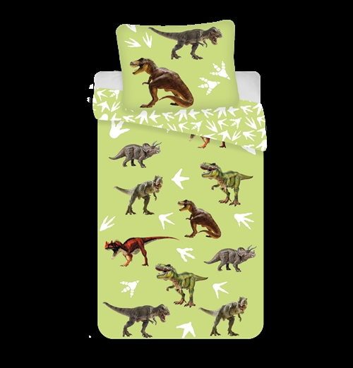 Dinosaur bedding 140x200 cm - 2 in 1 design - Green bedding - Duvet cover in 100% cotton