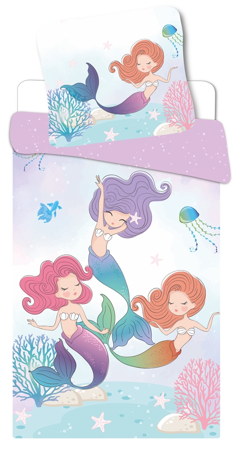 Mermaid bedding - 100% soft cotton - 140x200 cm - Reversible bedding set