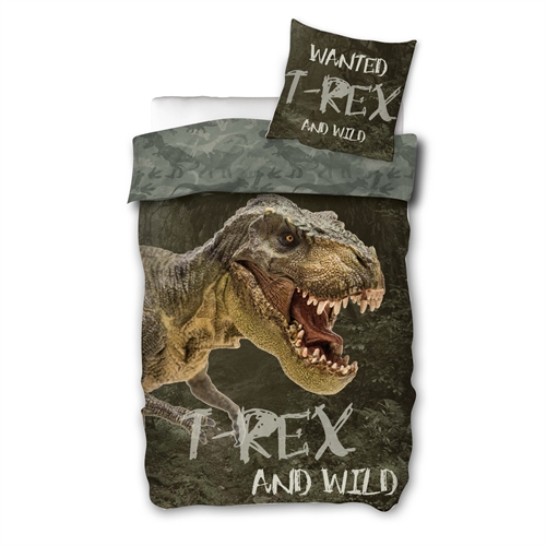 Bedding 140x200 cm - T-rex dinosaur bedding - Reversible design - Children\'s bedding in 100% cotton