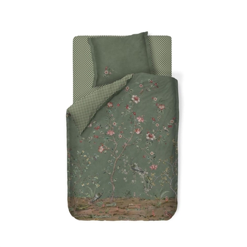 Floral bedding 140x200 cm - Green reversible bedding set in 100% soft cotton - Okinawa green - Pip Studio bedding