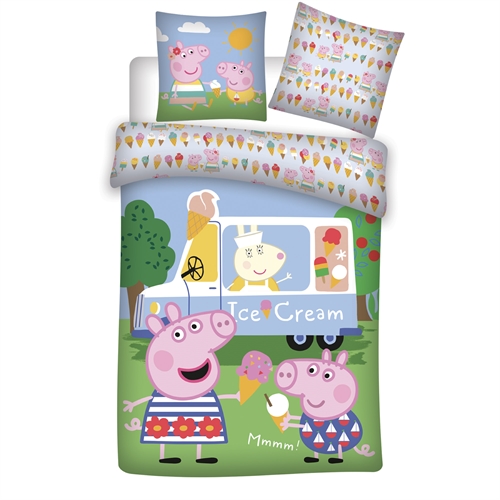 Peppa Pig junior bedding 100x140 cm - Peppa and George Pig - Ice Cream - 100% cotton