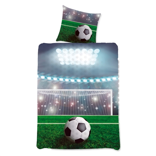 Football bedding - 140x200 cm - Penalty kick - Duvet cover with 2 designs - 100% cotton bedding set
