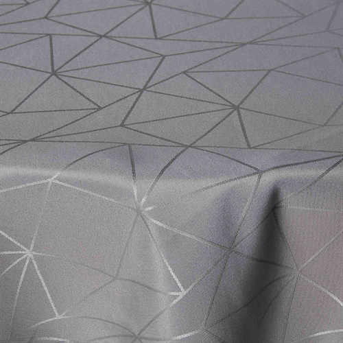 Round tablecloth - Ø140 cm - Grey tablecloth - Jacquard woven tablecloth - Exclusive party tablecloth