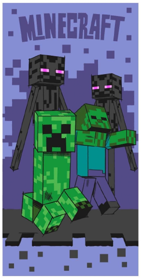 Minecraft Creeper towel - 70x140 cm - 100% cotton - Soft bath towel with zombie and slenderman