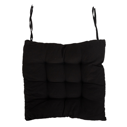 Chair Cushion - 35x35x6 cm - Black solid garden cushion