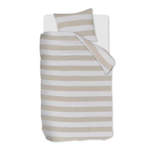 Striped bedding 140x200 cm - Bedding set in 100% soft muslin cotton - Striped Sand - Riviéra Maison bed linen