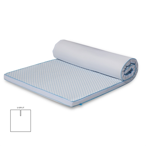 Cooling U-split mattress topper - 160x200 cm, 5 cm high - 5 zones - Memory foam mattress topper - SLEEP TECH by Borg