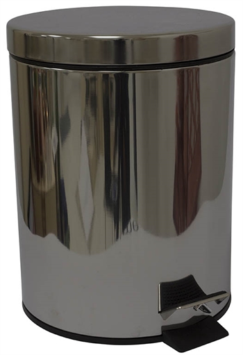 Pedal bin 5 litres - Polished steel - Waste bin for the bathroom - Urban Bad