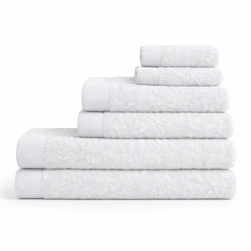 Cotton towels - 100% cotton - 6-pack - Poppy - White