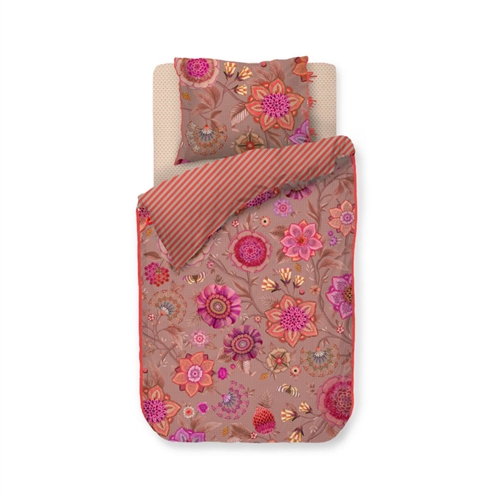 Floral bedding 140x220 cm - Light pink reversible bedding set in 100% soft cotton - Viva La Vida Pink - Pip Studio bed linen