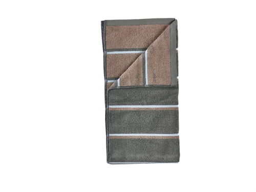 Towel - 100% cotton - 50x100 cm - Zone Denmark Sauna - Striped Olive Green