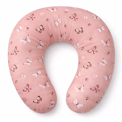 Nursing pillow - 60x50x10 cm - Light pink with butterflies 