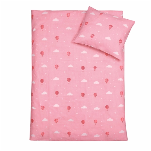 Balloon bedding - 100% cotton - Baby bedding 70x100 cm - Pink with balloons