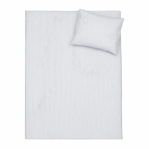 Junior bedding 100x140 cm - Bedding set with white and blue stripes - 100% soft cotton bed linen