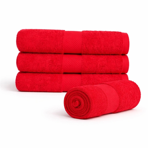Towel - 50x100 cm - Diamond - Red - 100% Cotton - Soft towels from Egeria