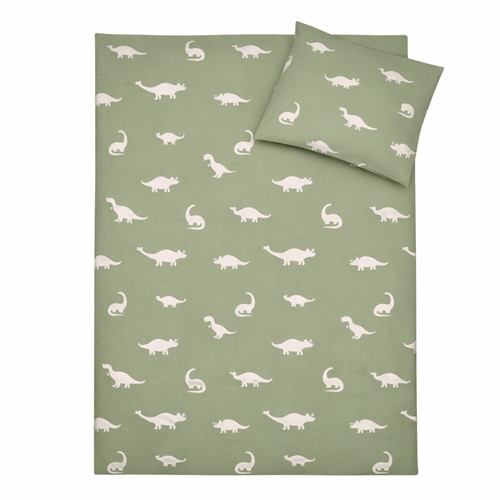 Baby bedding 70x100 cm - Green bedding set with dinosaur - 100% soft cotton bed linen