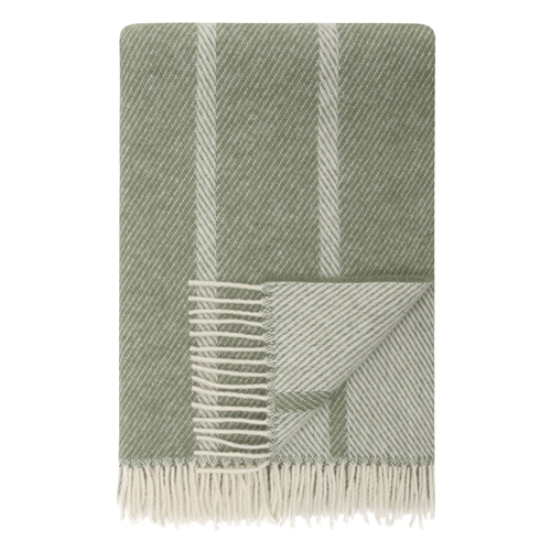 Wool Throw 120x180 cm - Green striped throw - 100% pure new wool - Istinden Høie of Scandinavia wool blanket