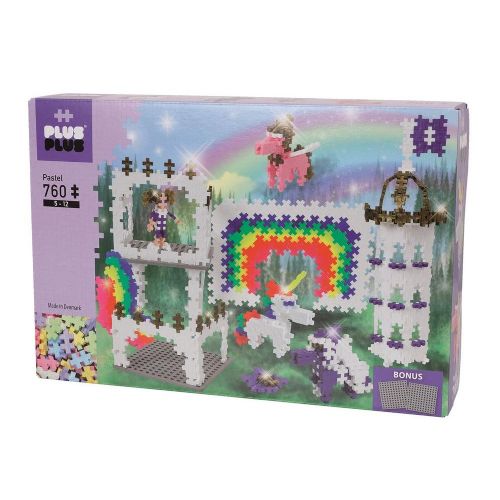 Køb samlesæt Plus-Plus Pastel Rainbow Castle - 760 pcs billigt på HOME-TEX!