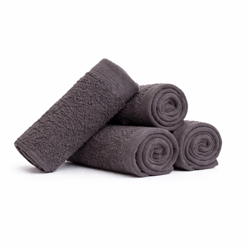Cotton washcloths - 100% cotton - Washcloths 30x30 cm - 4-pack - Poppy - Dark gray