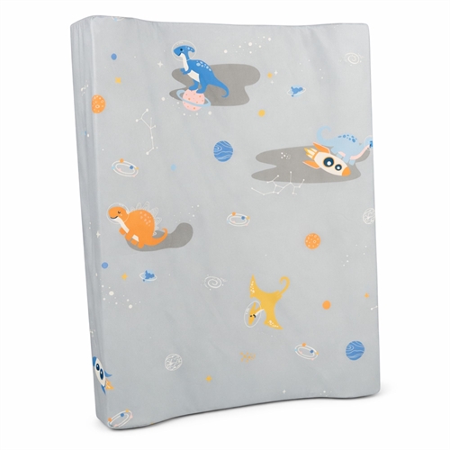 Changing pad - Water-repellent cover - Gray with space dinosaur