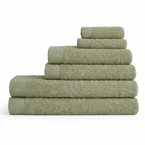 Cotton towels - 100% cotton - 6-pack - Poppy - Light green
